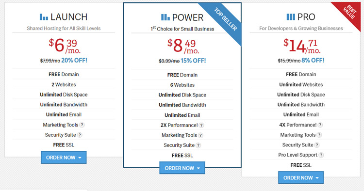 piani offerti da inmotion hosting
